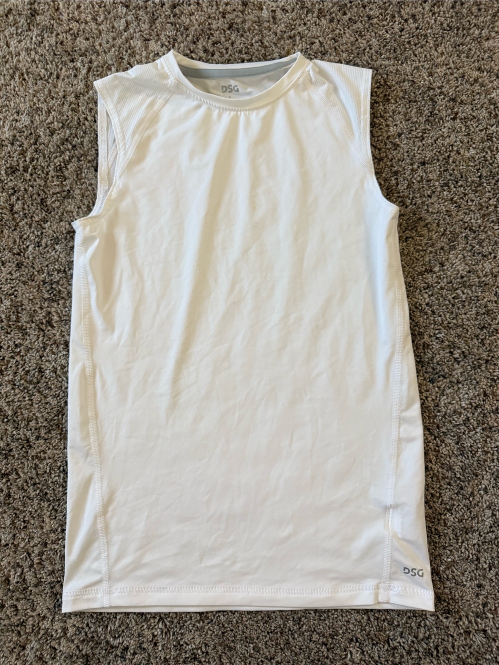 DSG White Kids Sleeveless Athletic Tank